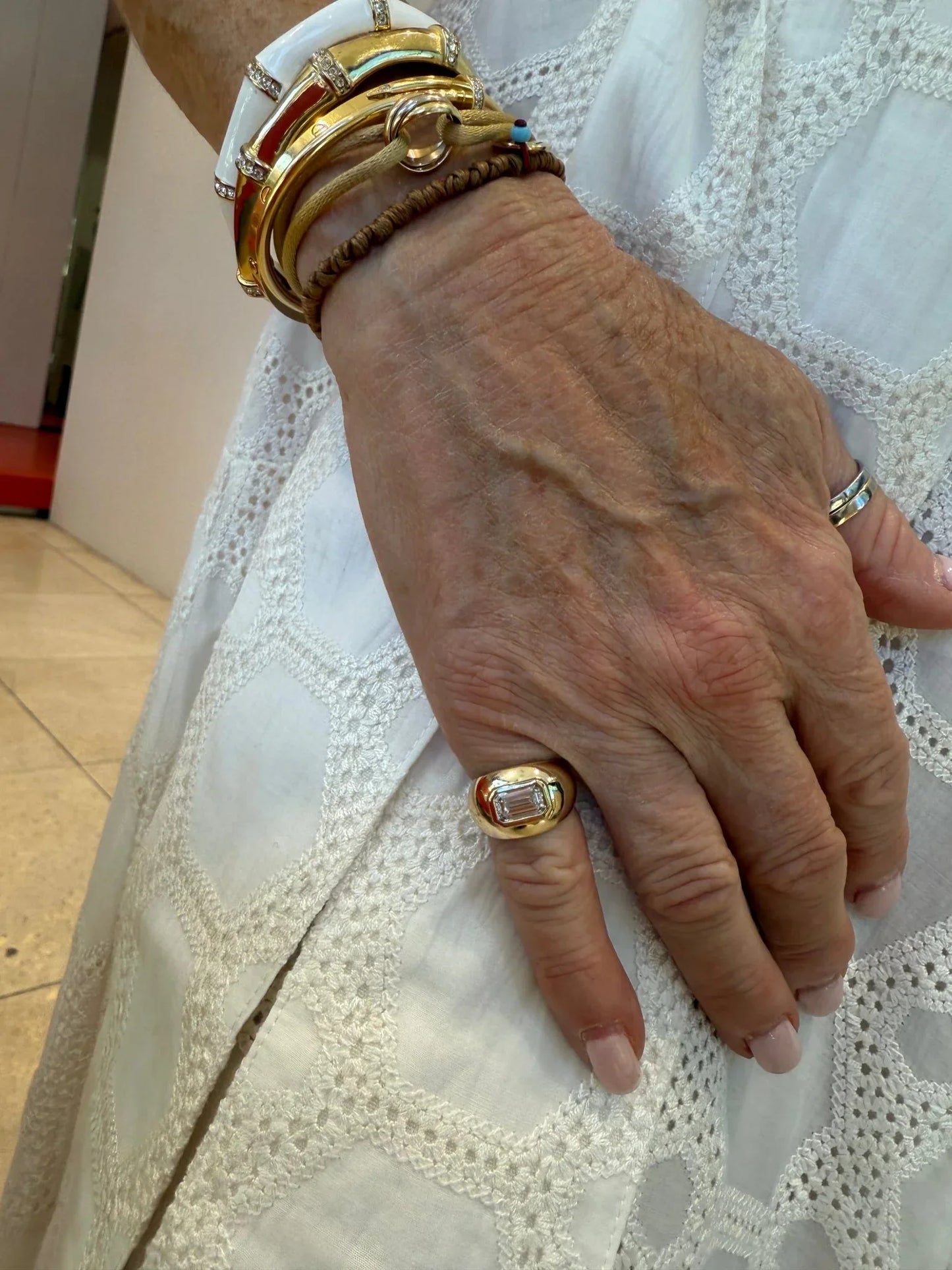 Naya Cloud Ring- Emerald cut Diamond - Goldie Paris Jewellery