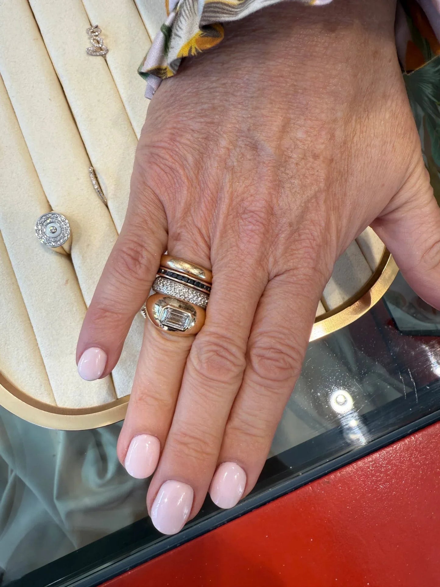 Naya Cloud Ring- Emerald cut Diamond - Goldie Paris Jewellery