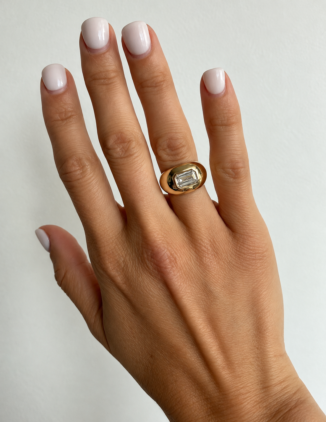 Naya Cloud Ring • Emerald Cut • 10K Solid Yellow Gold - - Rings - Goldie Paris Jewelry - Moms New Arrivals Ring