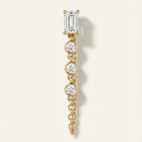 Nicky Baguette & Bezel Diamonds Chain Earring