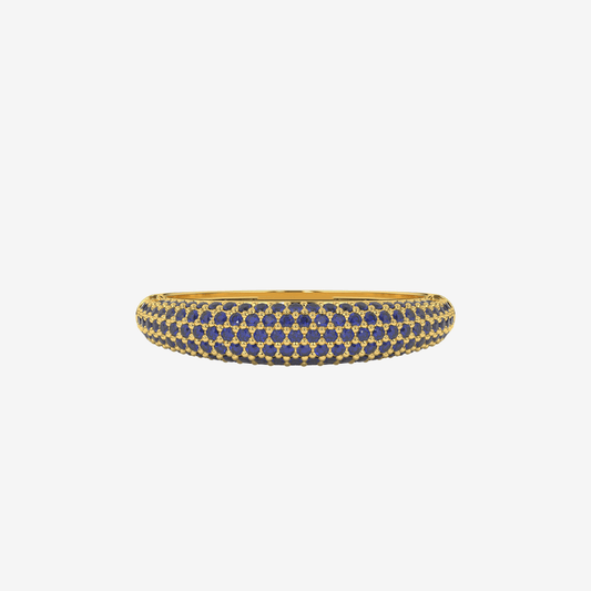 "Nilly" Dôme Pavé Diamond Ring - Sapphire - Goldie Paris Jewellery