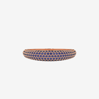 "Nilly" Dôme Pavé Diamond Ring - Sapphire - Goldie Paris Jewellery