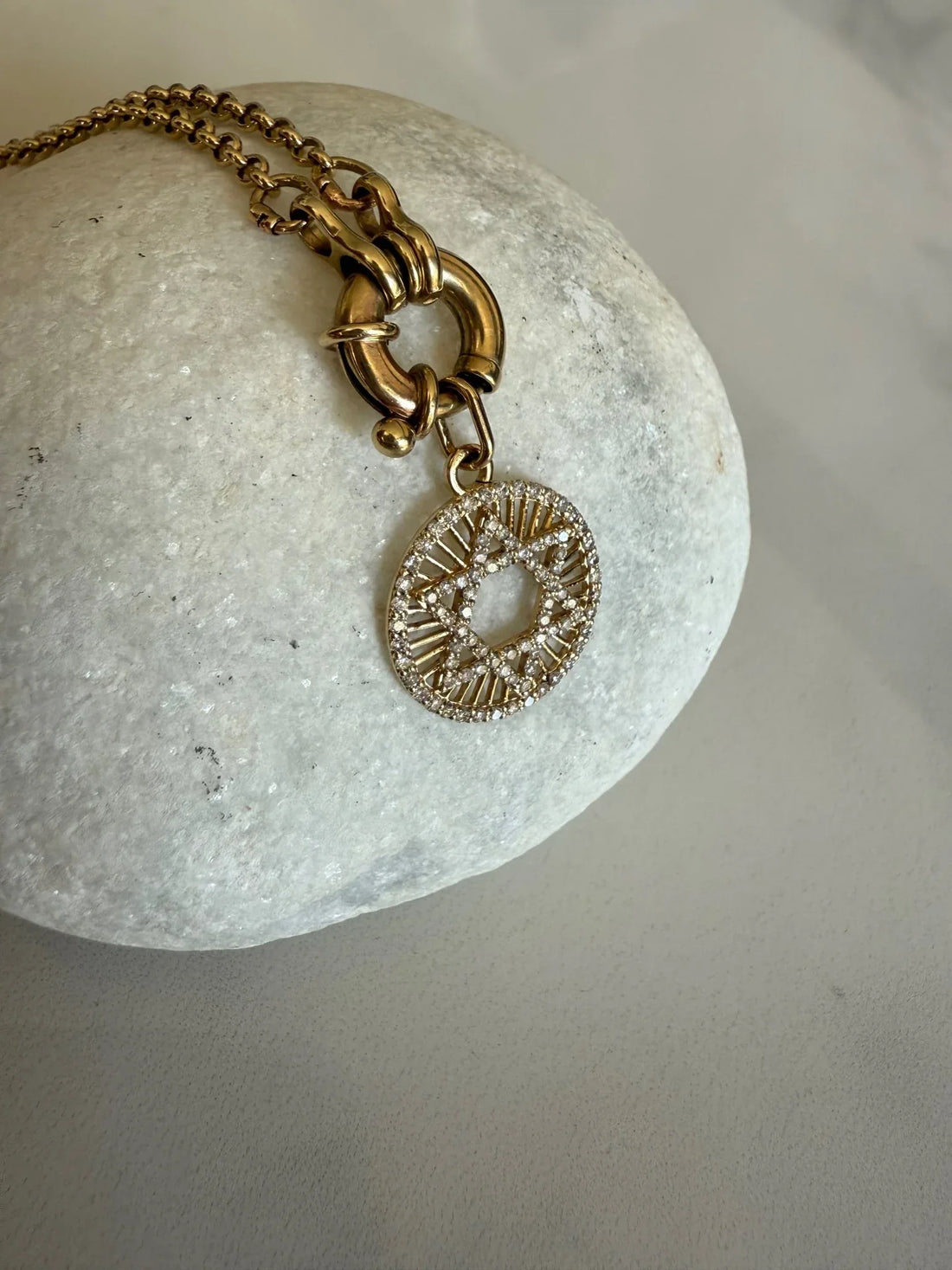 Norit Star of David Medallion Pendant with diamonds