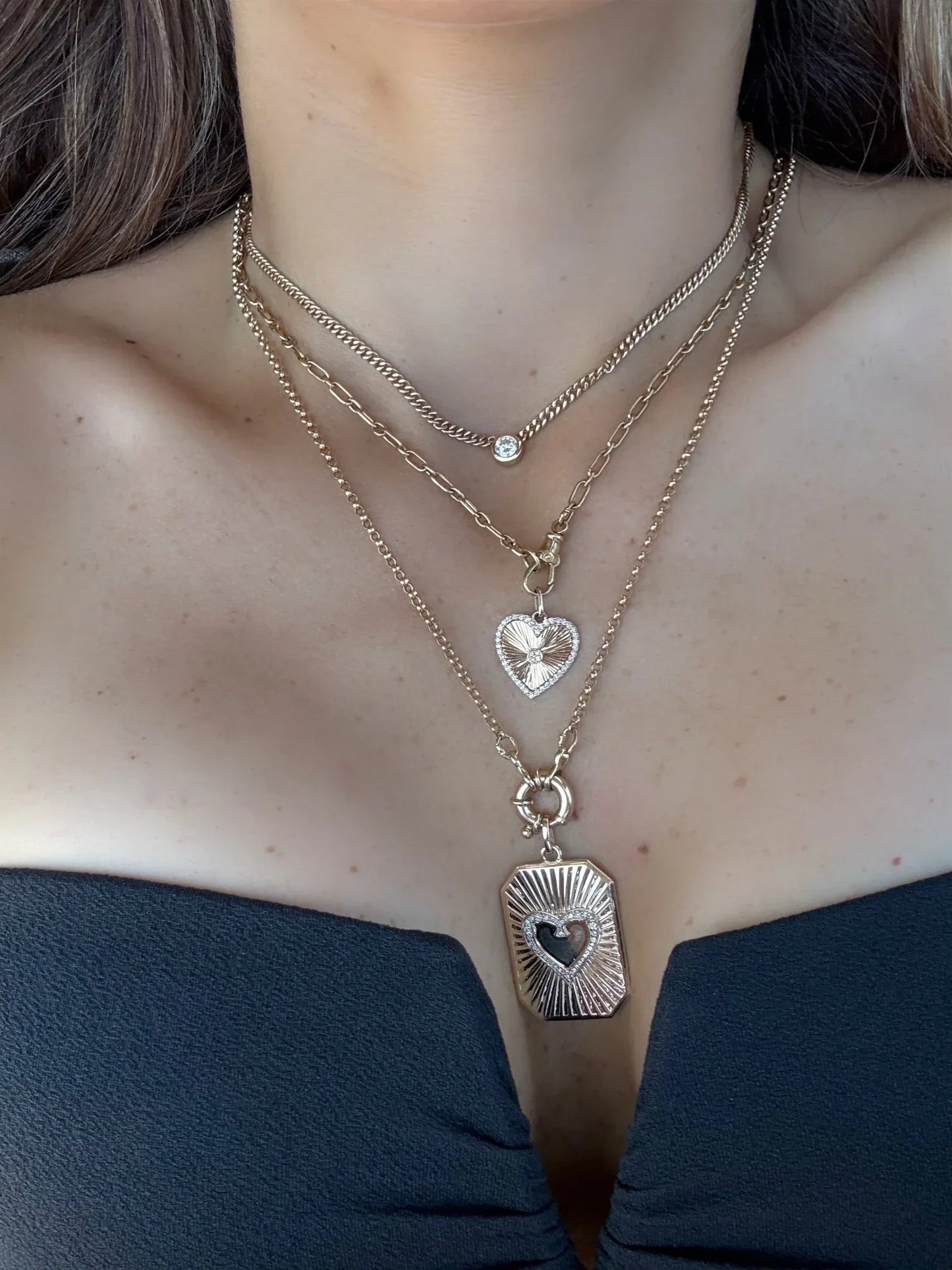 Paperclip Figaro Chain Necklace with Swivel Clasp - Goldie Paris Jewellery