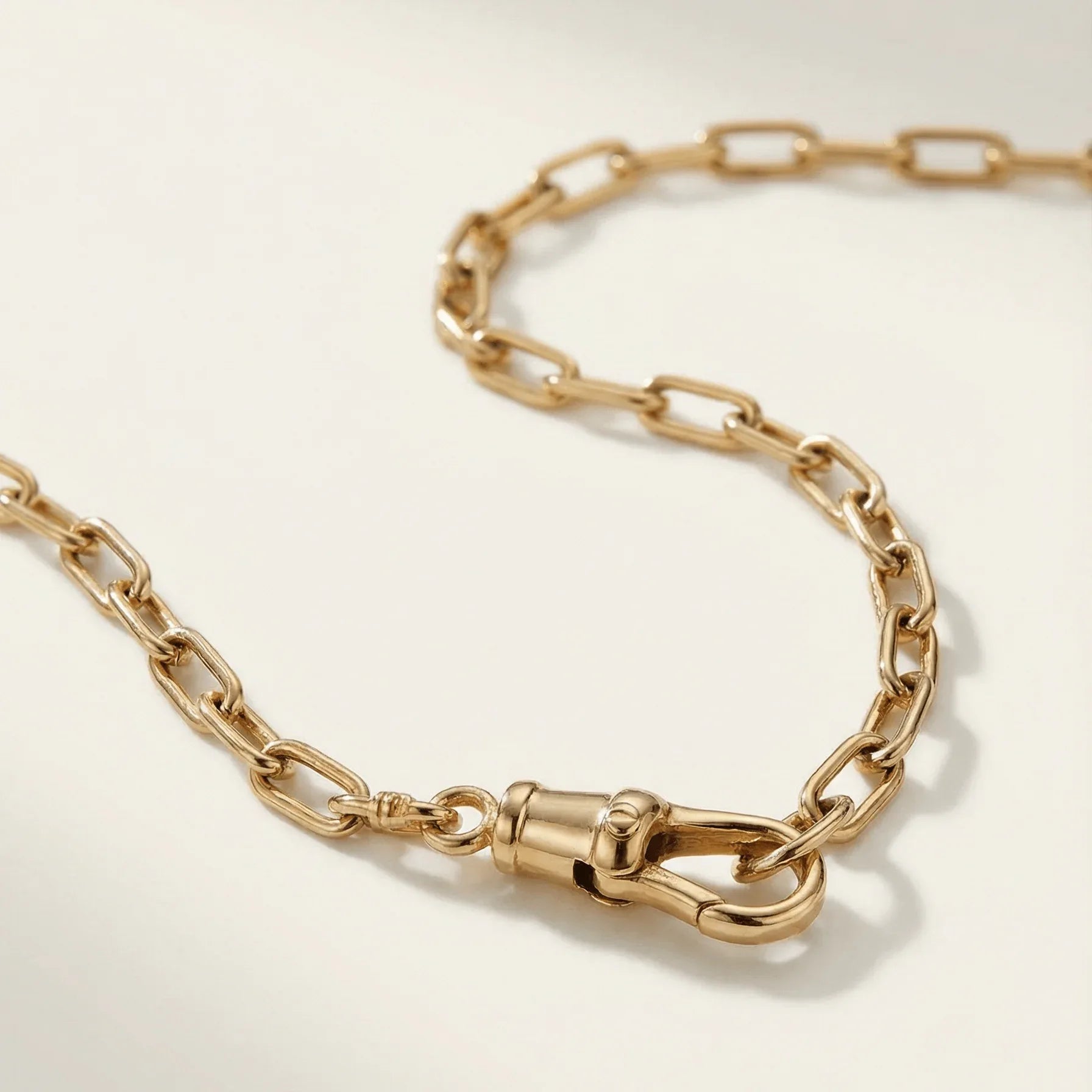 Paperclip Figaro Chain Necklace with Swivel Clasp - Goldie Paris Jewellery