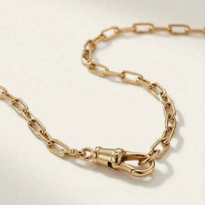 Paperclip Figaro Chain Necklace with Swivel Clasp - Goldie Paris Jewellery