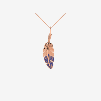 Sapphire Feather Pendant - Blue - Goldie Paris Jewellery