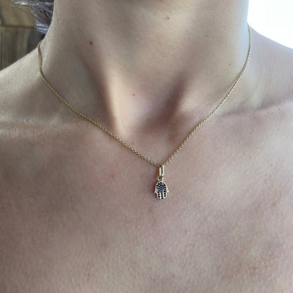 Sapphire Hamsa Pendant/ Charm - Goldie Paris Jewellery