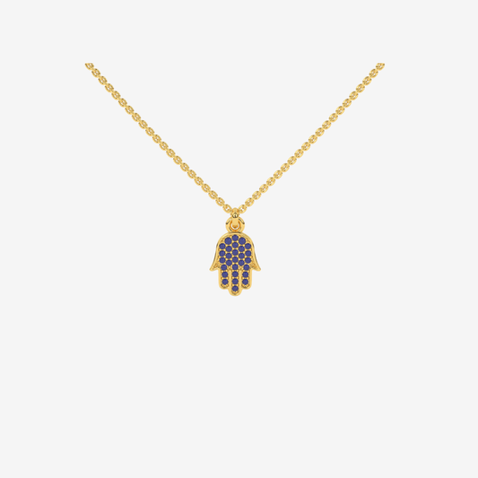 Sapphire Hamsa Pendant/ Charm - Goldie Paris Jewellery