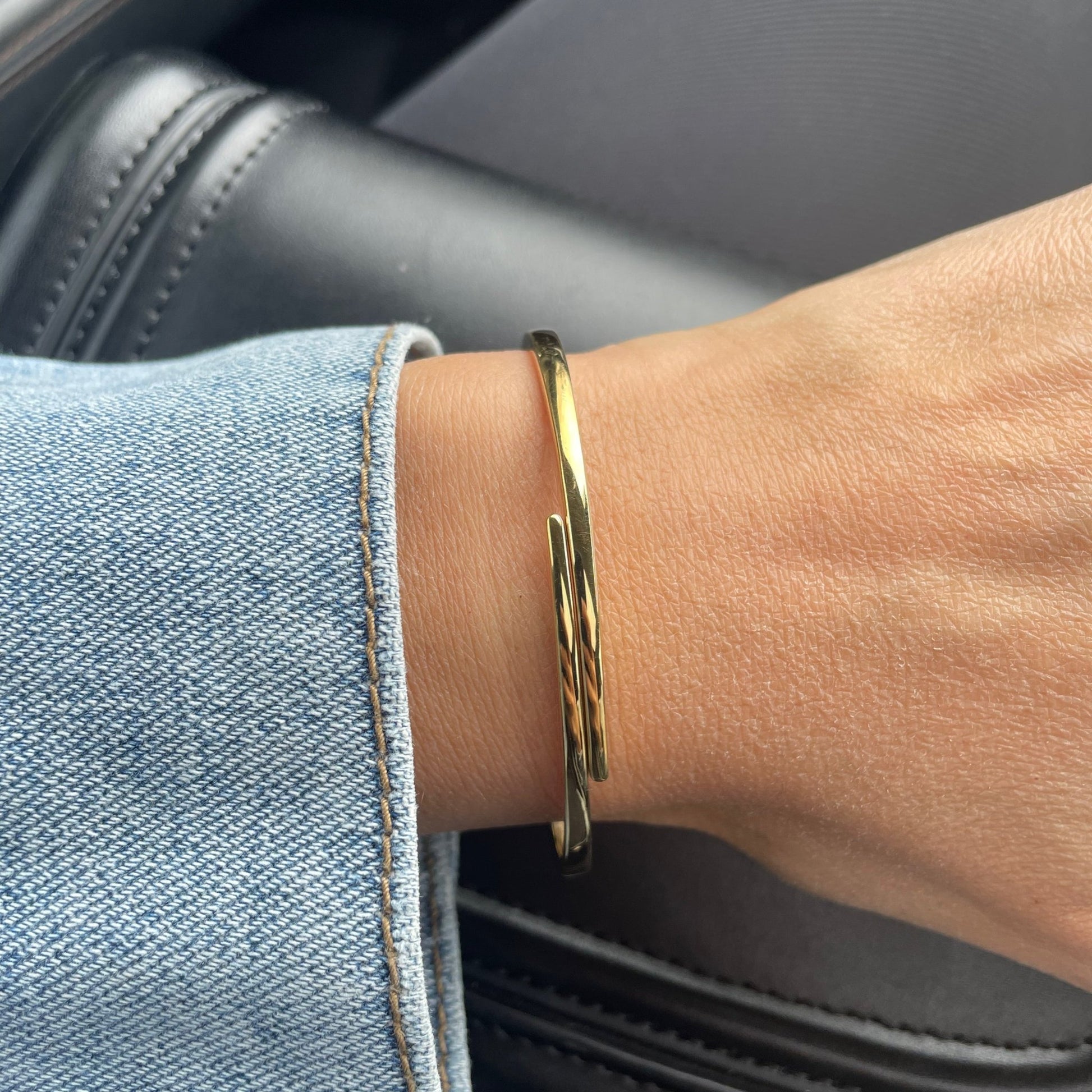 Shiri Wrap Solid Gold Bangle - Goldie Paris Jewellery