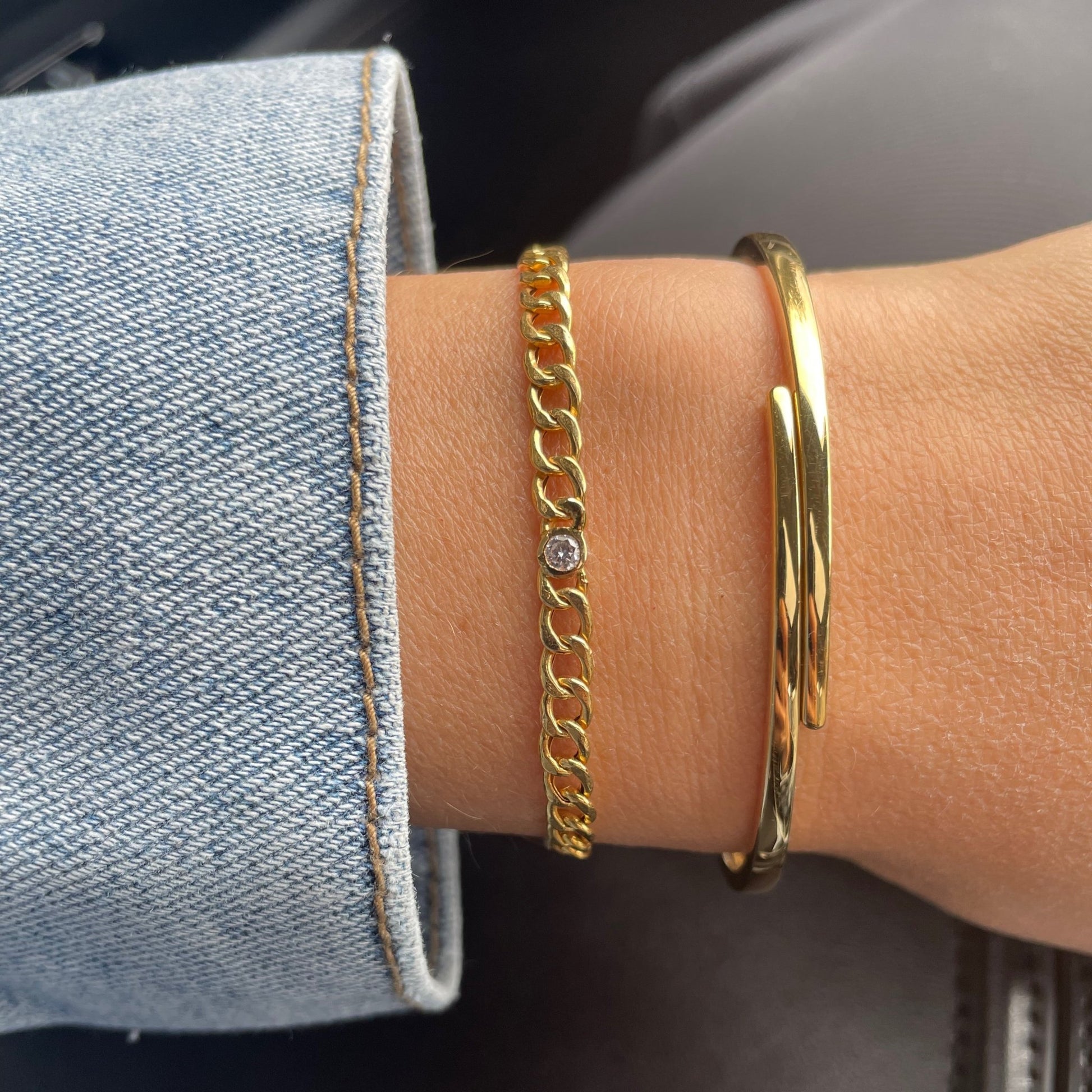 Shiri Wrap Solid Gold Bangle - Goldie Paris Jewellery
