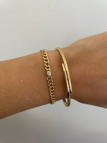 Shiri Wrap Solid Gold Bangle - Goldie Paris Jewellery