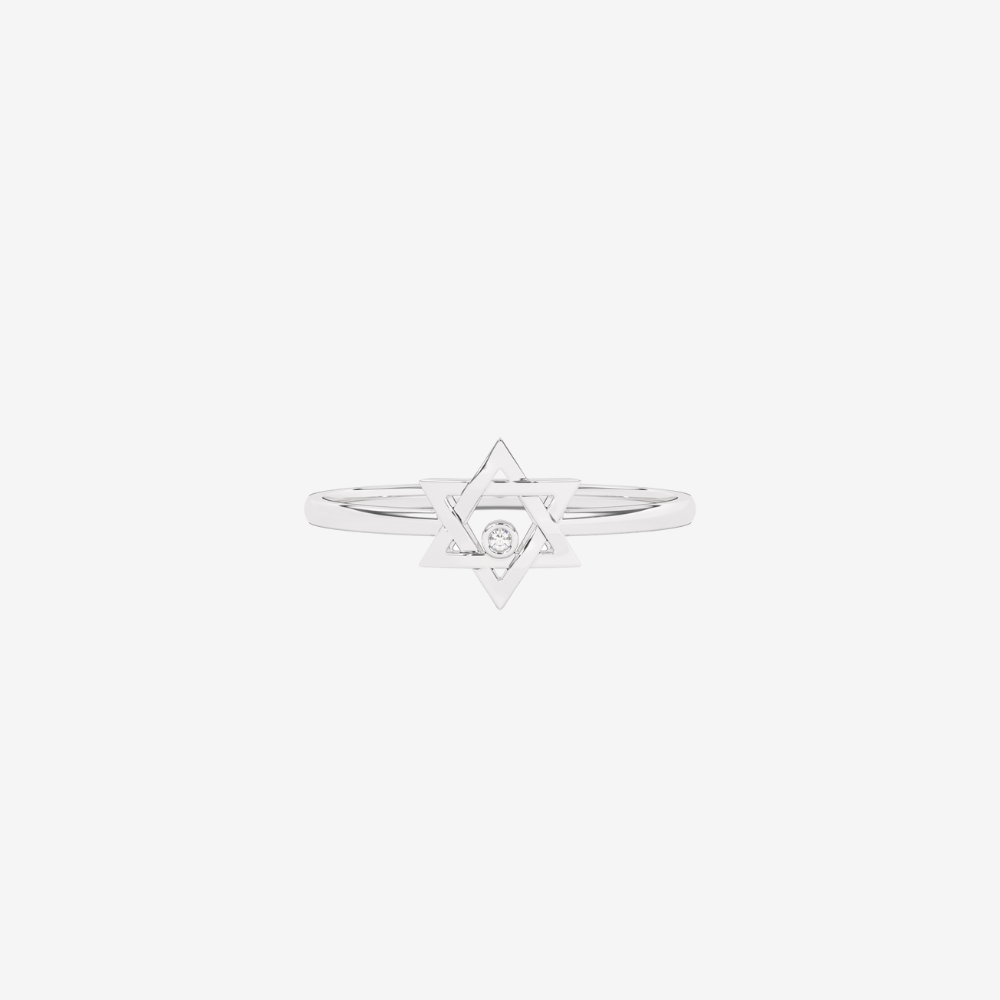 Star of David Ring with Diamond - Goldie Paris Jewellery