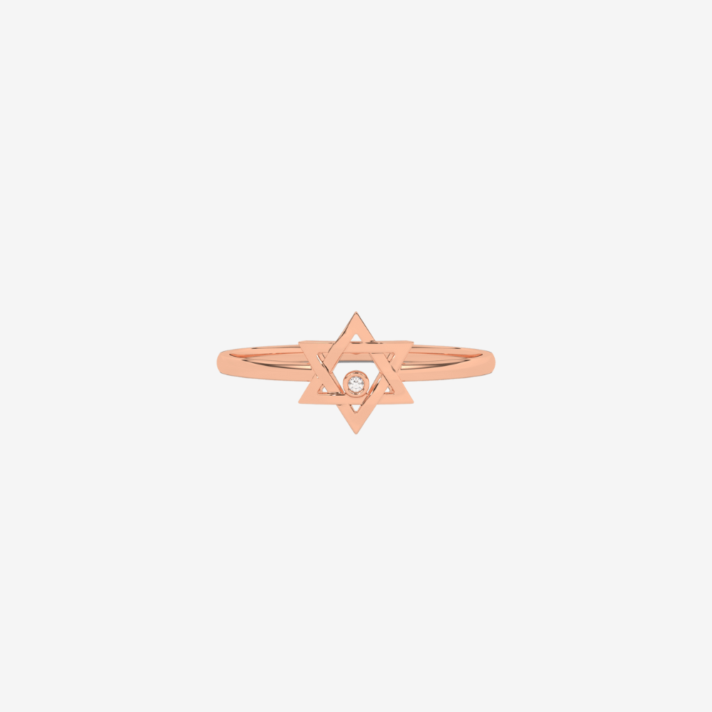 Star of David Ring with Diamond - Goldie Paris Jewellery