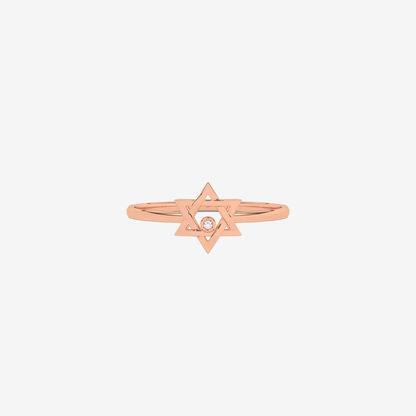 Star of David Ring with Diamond - Goldie Paris Jewellery