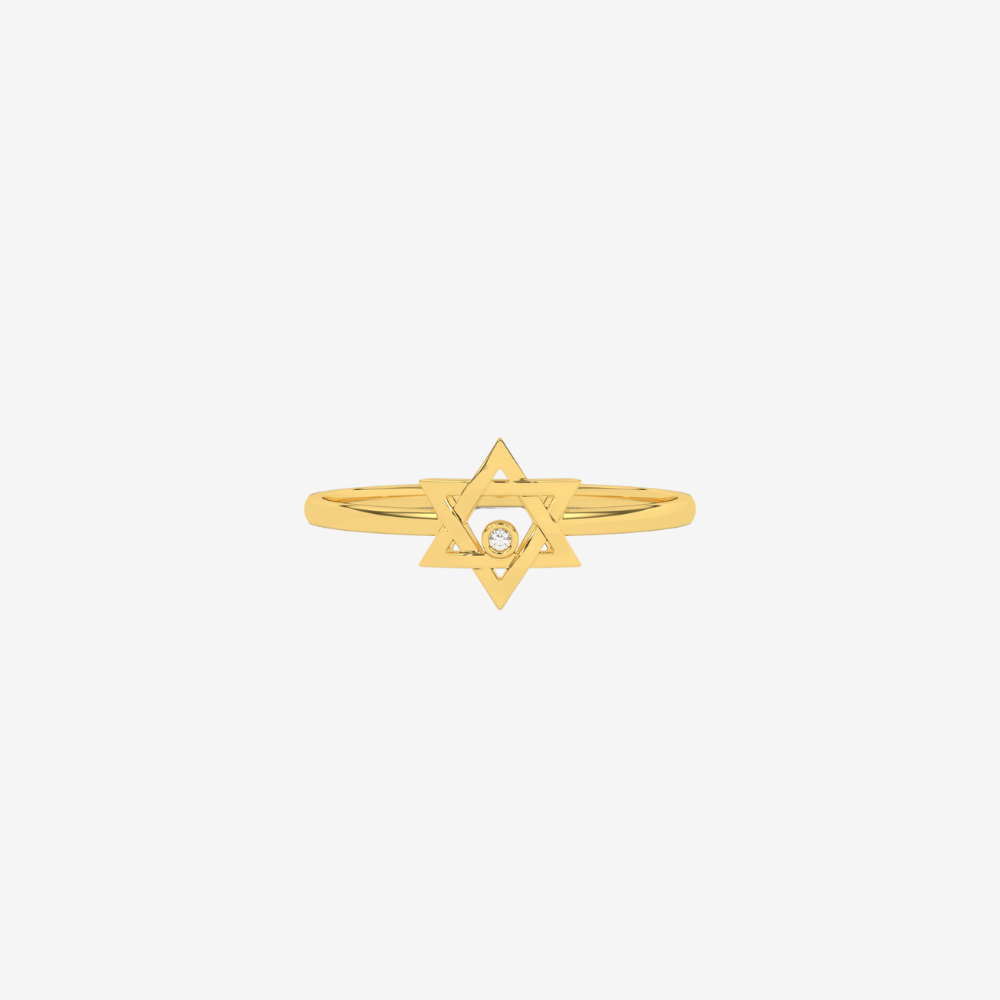 Star of David Ring with Diamond - Goldie Paris Jewellery