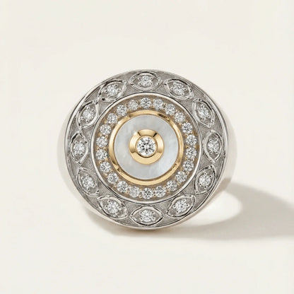 Sultana Diamond and Pearl Ring - Goldie Paris Jewellery