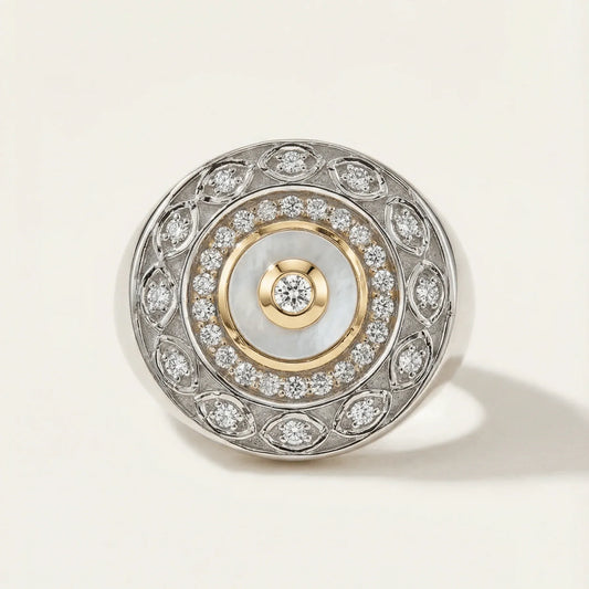 Sultana Diamond and Pearl Ring - Goldie Paris Jewellery