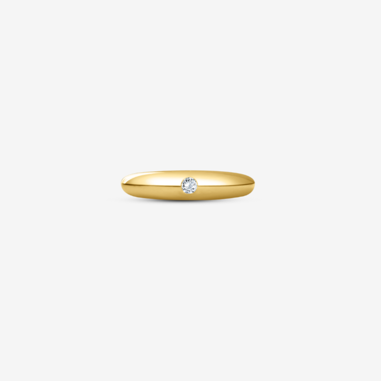 "Alex" Dôme Gold Ring with Diamond