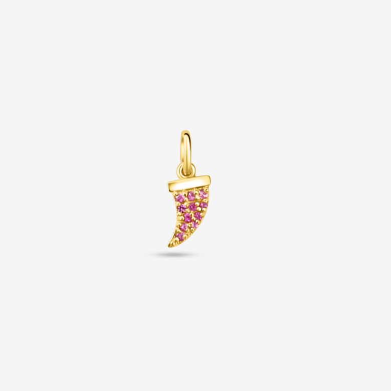 Italian Horn Diamond Pendant- Pink Diamonds