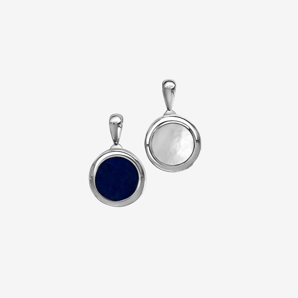 Justine Mother of Pearl & Onyx pendant (Reversible/ Double sided)