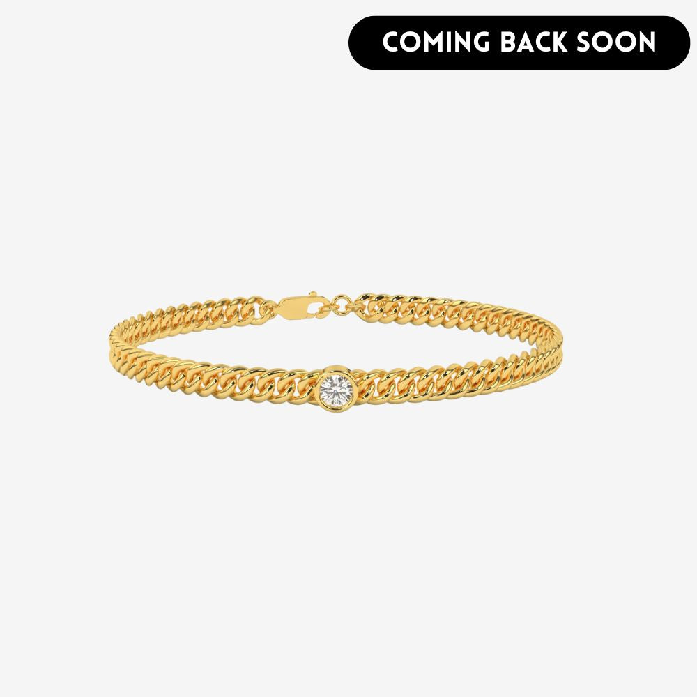 Diamond Bezel Curb Chain Bracelet