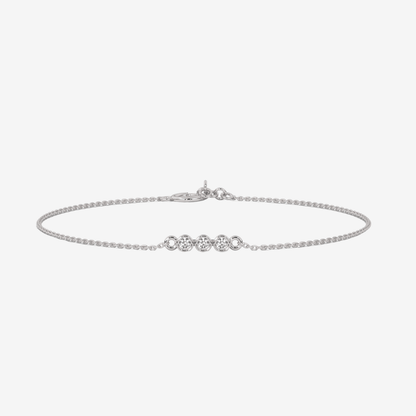 Three Bezel set Diamonds Bracelet - Goldie Paris Jewellery