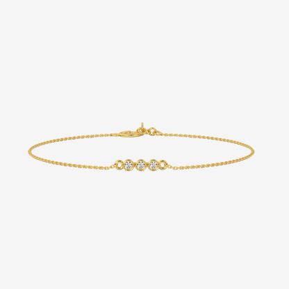 Three Bezel set Diamonds Bracelet - Goldie Paris Jewellery