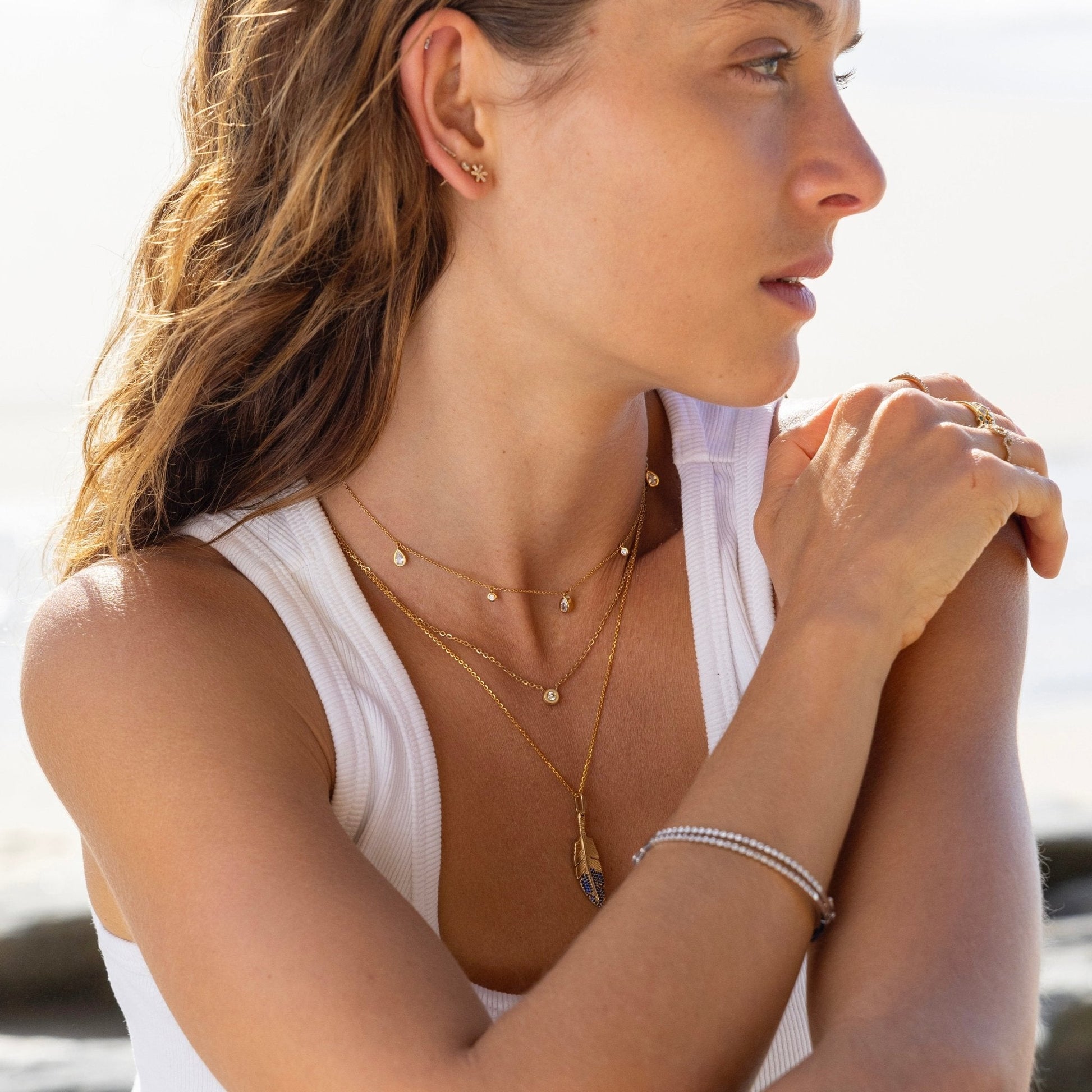 "Tilly" Bubble bezel Diamond Necklace - Goldie Paris Jewellery