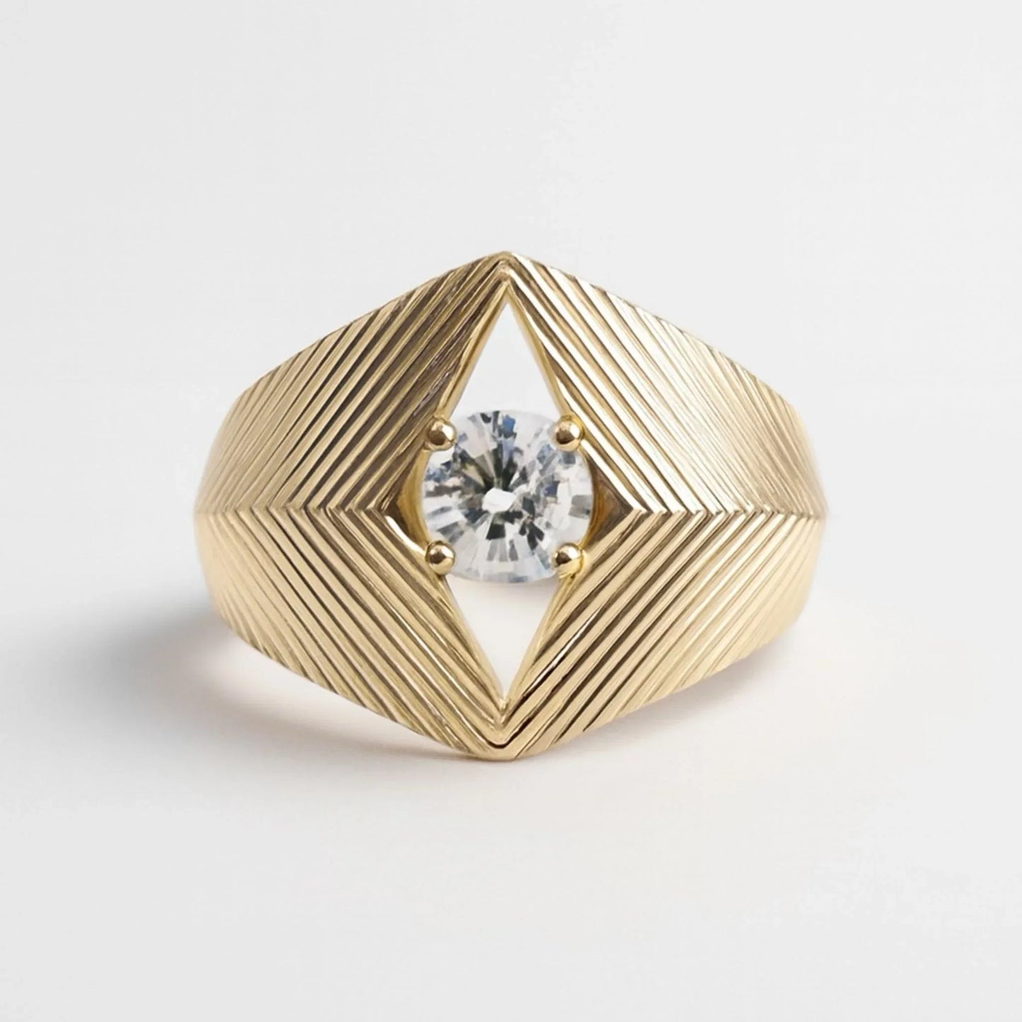 Yasmine Fluted Diamond Ring - Goldie Paris Jewellery