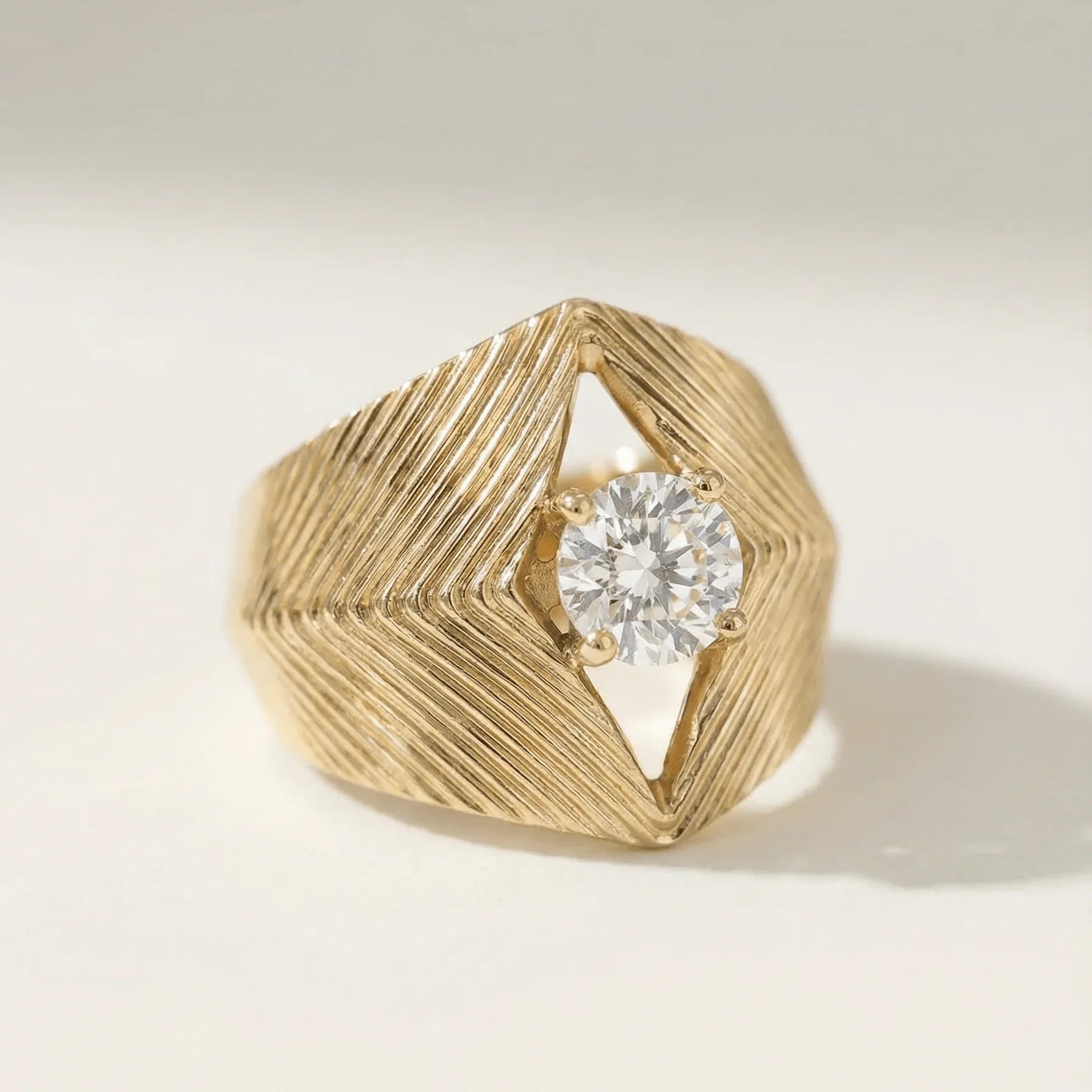 Yasmine Fluted Diamond Ring - Goldie Paris Jewellery