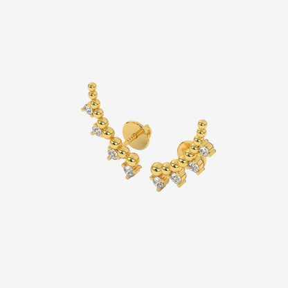 4 Diamonds Ear Climber Stud Earrings - - Jewelry - Goldie Paris Jewelry - Earring