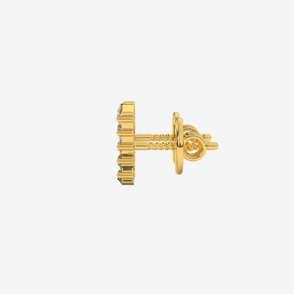 5 Diamonds Baguette Cluster Stud Earrings - - Jewelry - Goldie Paris Jewelry - Baguette Earring