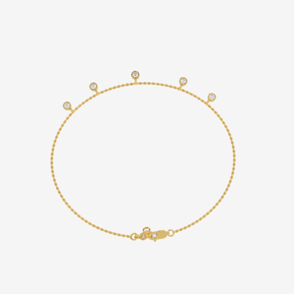 5 Floating Diamonds Bracelet - - Jewelry - Goldie Paris Jewelry - Bezel Bracelet