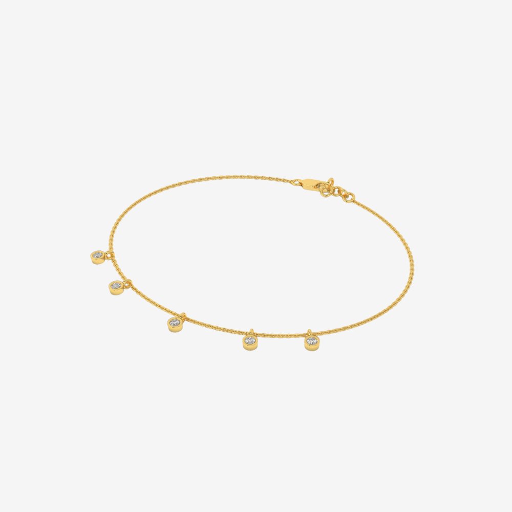 5 Floating Diamonds Bracelet - - Jewelry - Goldie Paris Jewelry - Bezel Bracelet