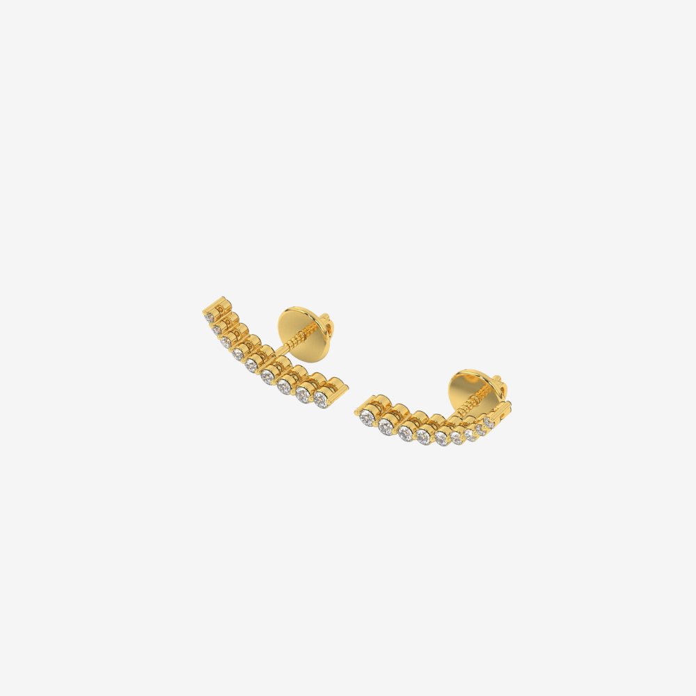 All Diamonds Ear Climber Stud Earring - - Jewelry - Goldie Paris Jewelry - Earring