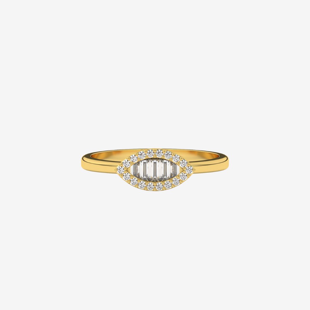"Rebecca" Art Deco Diamond Ring - 14k Yellow Gold - Jewelry - Goldie Paris Jewelry - Baguette Pavé Ring