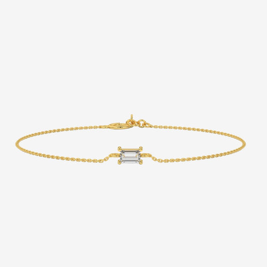 Baguette Diamond Bracelet - 14k Yellow Gold - Jewelry - Goldie Paris Jewelry - Baguette Bracelet