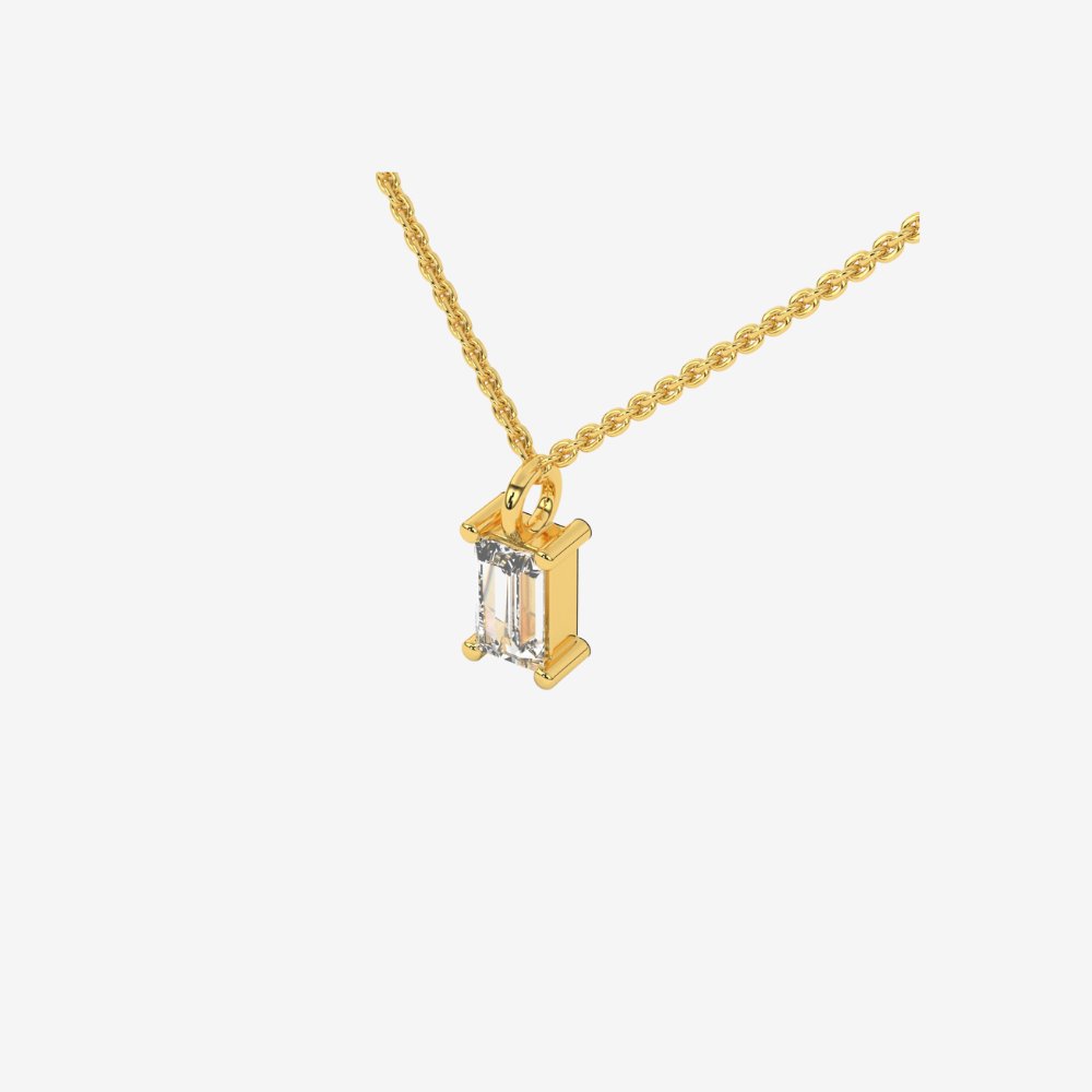 Baguette Floating Diamond Necklace - - Jewelry - Goldie Paris Jewelry - Baguette Necklace