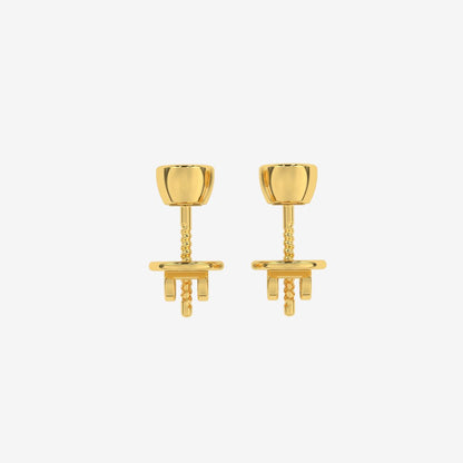 Bezel-Set Classic Diamond Stud Earring - - Jewelry - Goldie Paris Jewelry - Bezel Earring