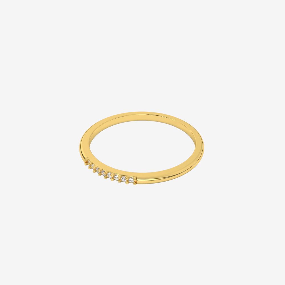 "Hanna" Diamond Row Stackable Ring Band - - Jewelry - Goldie Paris Jewelry - Ring stackable