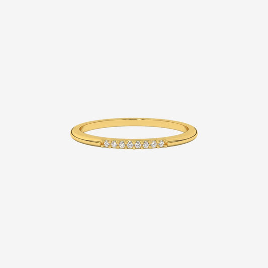 "Hanna" Diamond Row Stackable Ring Band - 14k Yellow Gold - Jewelry - Goldie Paris Jewelry - Ring