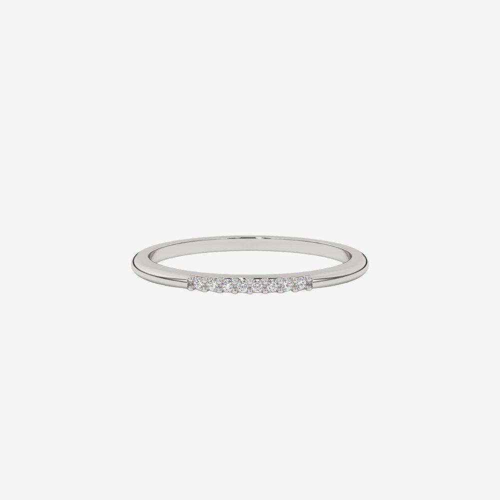 "Hanna" Diamond Row Stackable Ring Band - 14k White Gold - Jewelry - Goldie Paris Jewelry - Ring stackable