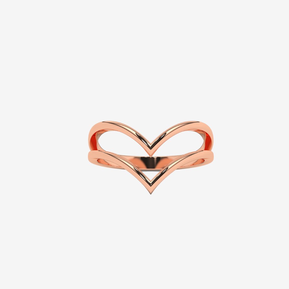 Double V Ring - 14k Rose Gold - Jewelry - Goldie Paris Jewelry - Ring