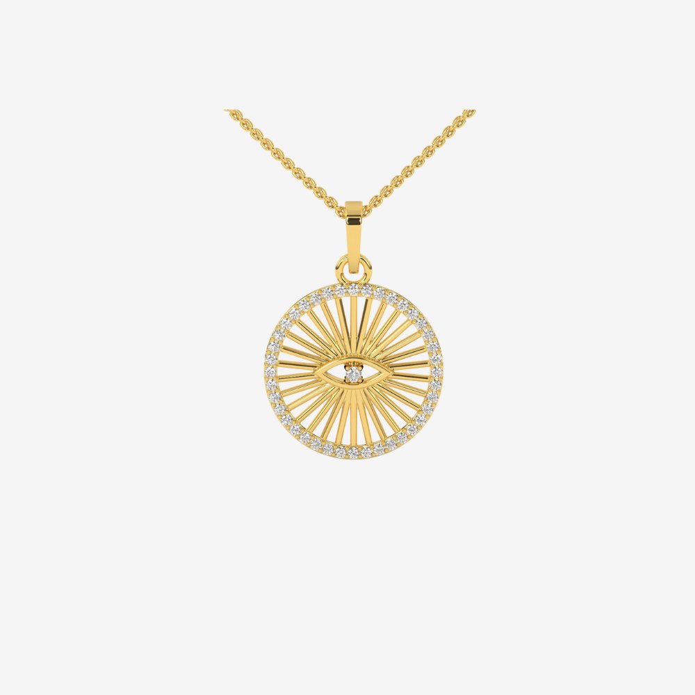 Evil Eye Medallion Necklace - - Jewelry - Goldie Paris Jewelry - Necklace