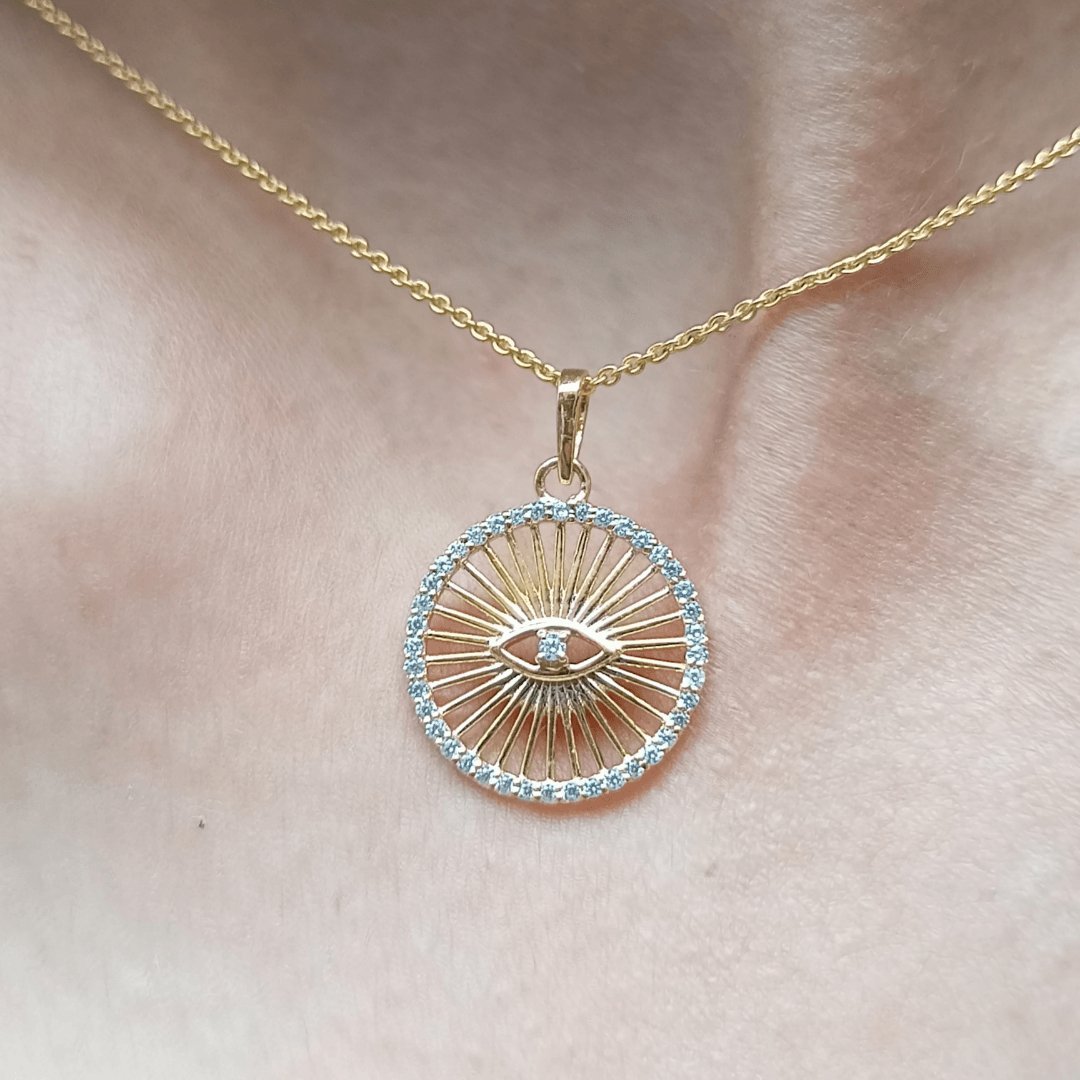 Evil Eye Medallion Pendant - Goldie Paris Jewellery