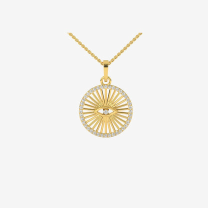 Evil Eye Medallion Pendant - Goldie Paris Jewellery