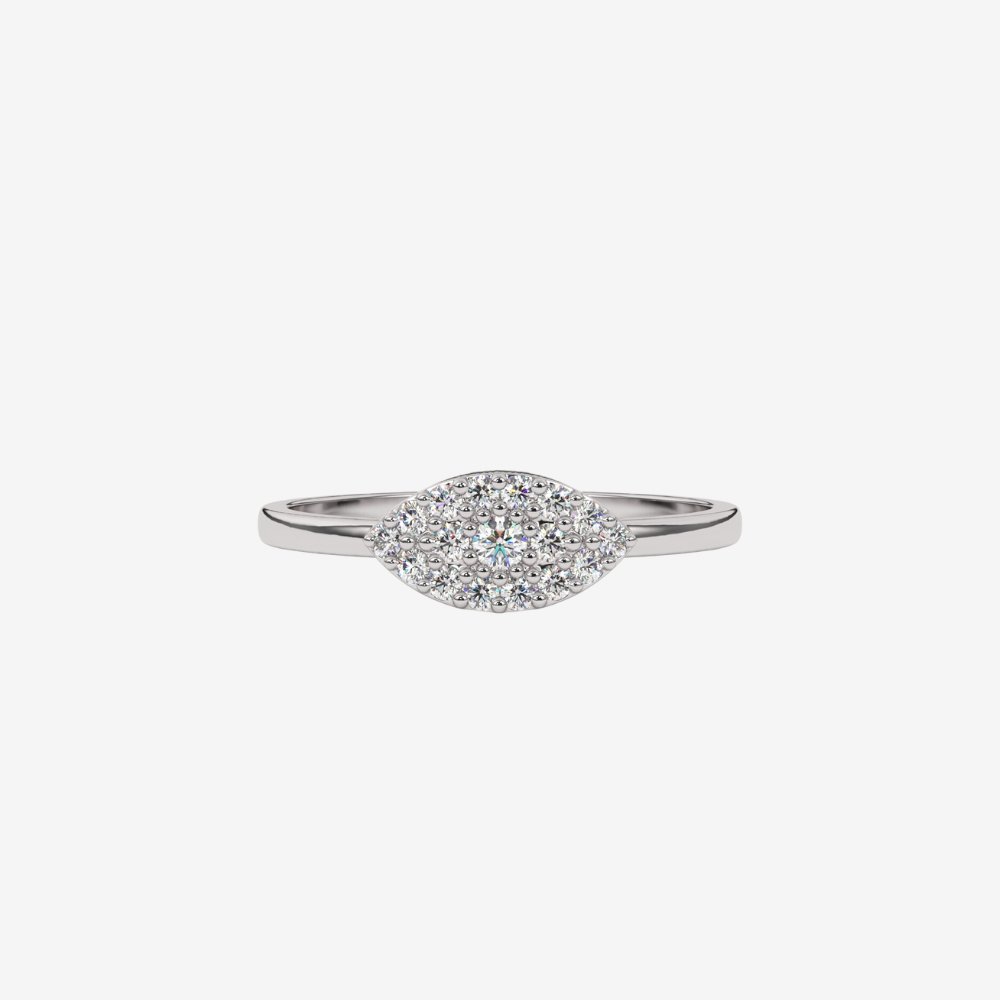 "Rachel" Evil Eye Pavé Diamond Ring - 14k White Gold - Jewelry - Goldie Paris Jewelry - Ring