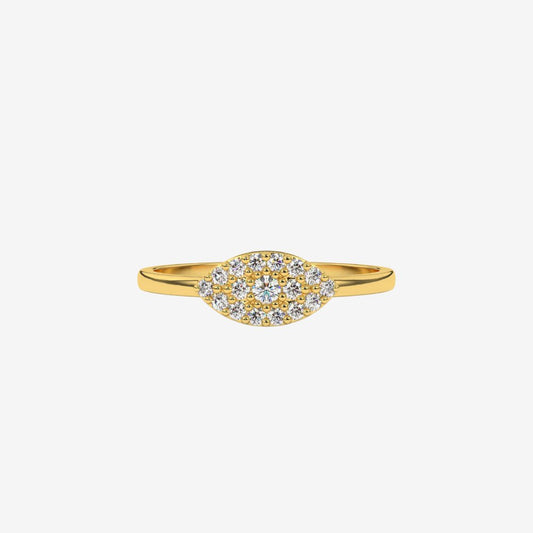 "Rachel" Evil Eye Pavé Diamond Ring - 14k Yellow Gold - Jewelry - Goldie Paris Jewelry - Ring