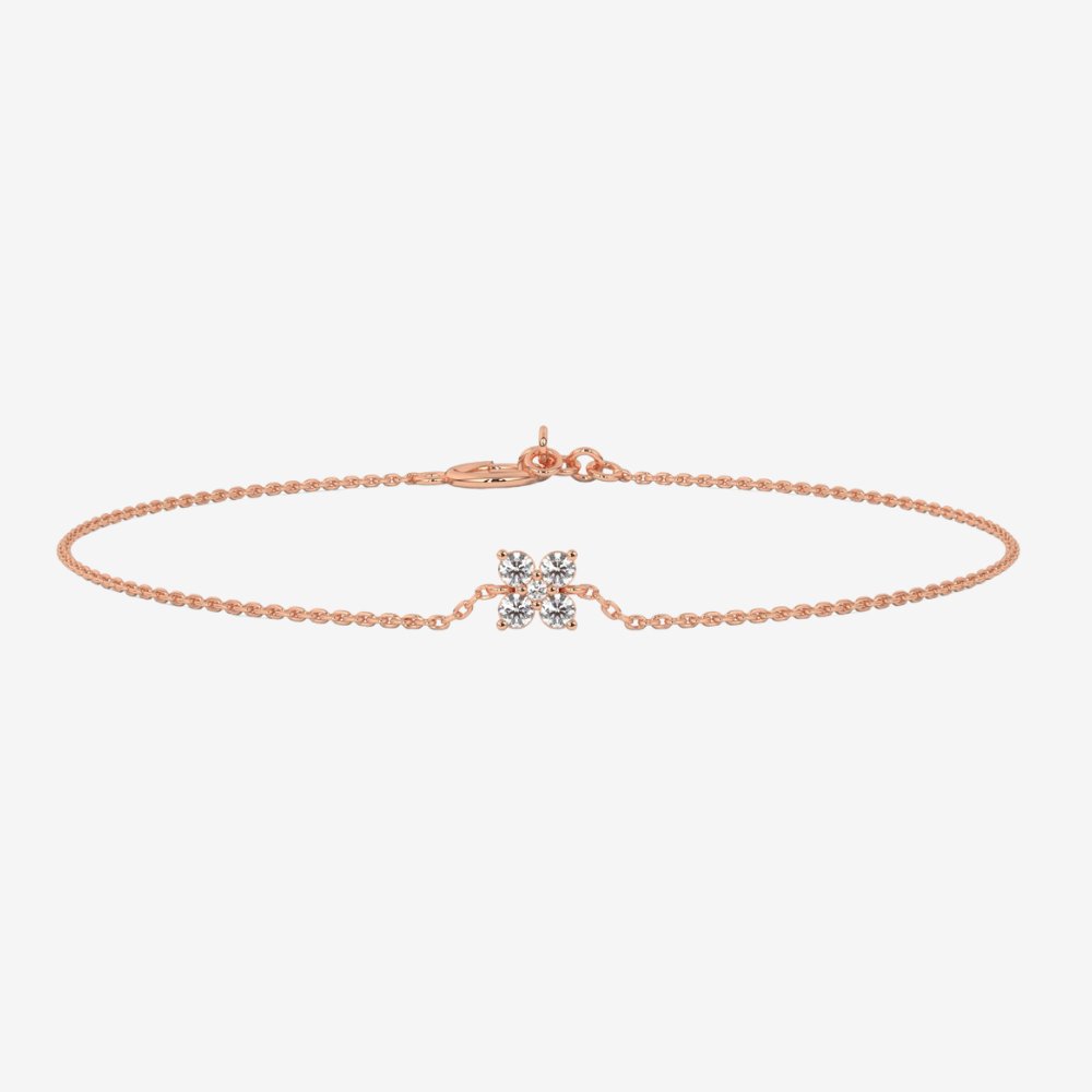 Flower Diamonds Bracelet - 14k Rose Gold - Jewelry - Goldie Paris Jewelry - Bracelet